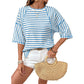 🔥30% OFF🔥Women's Striped Relaxed Fit T-Shirt