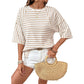 🔥30% OFF🔥Women's Striped Relaxed Fit T-Shirt