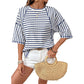 🔥30% OFF🔥Women's Striped Relaxed Fit T-Shirt