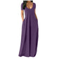 📢📢50% OFF !! ⏰Women's Round Neck Short Sleeve Casual Soft Fabric Long Dress