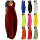 📢📢50% OFF !! ⏰Women's Round Neck Short Sleeve Casual Soft Fabric Long Dress