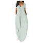 📢📢50% OFF !! ⏰Women's Round Neck Short Sleeve Casual Soft Fabric Long Dress