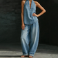 🔥40% OFF&2026 HOT SALE🔥Women's Casual Halter Top & Wide-Leg Pants Set