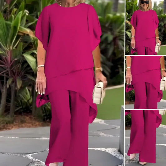 🔥 2026 Hot sale & 39% OFF🔥Charming Irregular Top & Wide Leg Pants Set