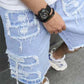 🔥2026 Hot sale&30% OFF🔥Men's Ripped Denim Shorts with Frayed Details