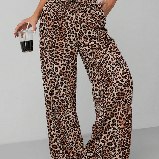 🔥2026 Hot sale & 35% OFF🔥Women's Fashion Leopard Print Straight-Leg Wide Pants