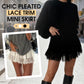 🔥 Hot sale 50% OFF🔥Chic Pleated Lace Trim Mini Skirt