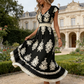 🔥2026 Hot sale 35% OFF🔥Women's V-Neck Baroque Print Flowy Maxi Dress