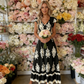 🔥2026 Hot sale 35% OFF🔥Women's V-Neck Baroque Print Flowy Maxi Dress