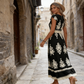 🔥2026 Hot sale 35% OFF🔥Women's V-Neck Baroque Print Flowy Maxi Dress
