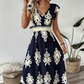 🔥2026 Hot sale 35% OFF🔥Women's V-Neck Baroque Print Flowy Maxi Dress