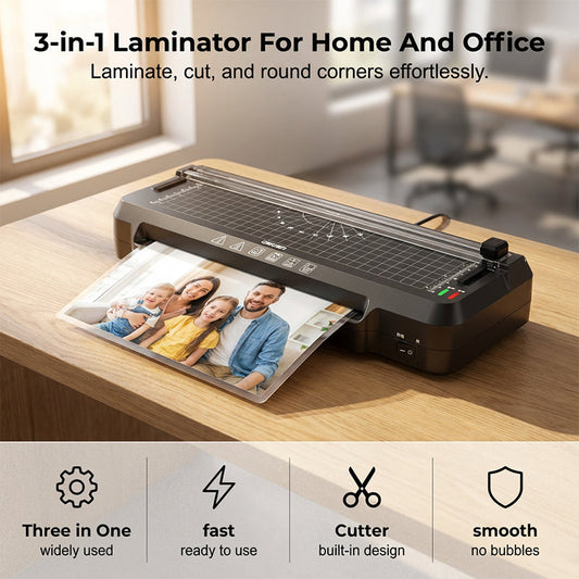 🔥Hot sale 41% OFF🔥A4 Thermal Laminating Machine with Paper Trimmer and Corner Rounder