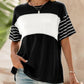🔥2026 Hot sale 30% OFF🔥Women's Casual Round Neck Striped Color Clash Short Sleeve Top