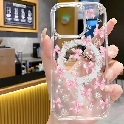 🔥 Hot sale 30% OFF🔥Clear Magnetic Phone Case with Bowknot Pattern