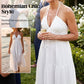 🔥2026 Hot sale 30% OFF🔥Halter Neck Backless Tiered Maxi Dress