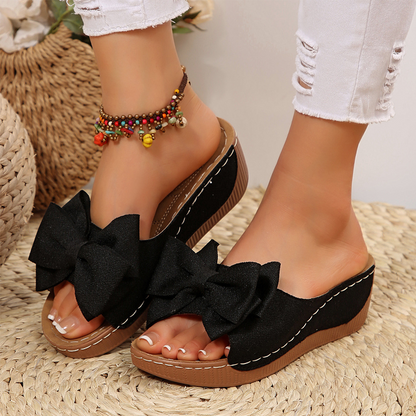 🔥2026 Hot sale 30% OFF🔥Women's Bowknot Peep-Toe Wedge Sandals
