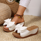 🔥2026 Hot sale 30% OFF🔥Women's Bowknot Peep-Toe Wedge Sandals
