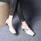 🔥 Hot sale 30% OFF🔥Women's Casual Metal Square Toe Mid Block Heel Mules