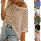 🔥 Hot sale 30% OFF🔥Casual 3/4 Sleeve Mesh Knit Top