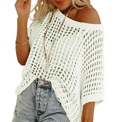 🔥 Hot sale 30% OFF🔥Casual 3/4 Sleeve Mesh Knit Top
