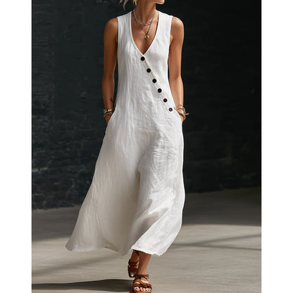 🔥2026 Hot sale 30% OFF🔥Women's Sleeveless V-Neck Maxi Dress with Pockets