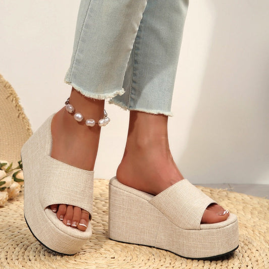 🔥2026 Hot sale 35% OFF🔥Women's Open-Toe Slip-On Platform Wedge Sandals