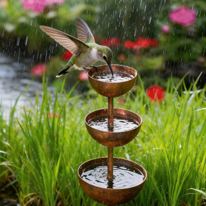 🔥 Hot sale 40% OFF🔥3-Tier Rustic Metal Bird Feeder & Drinker Stake