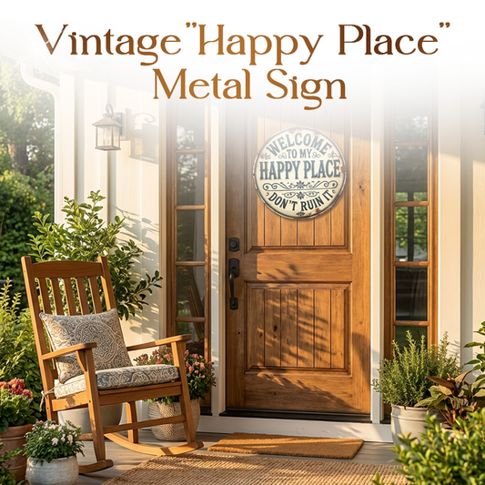 🔥 Hot sale 40% OFF🔥Vintage "Happy Place" Metal Sign