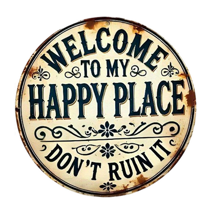 🔥 Hot sale 40% OFF🔥Vintage "Happy Place" Metal Sign