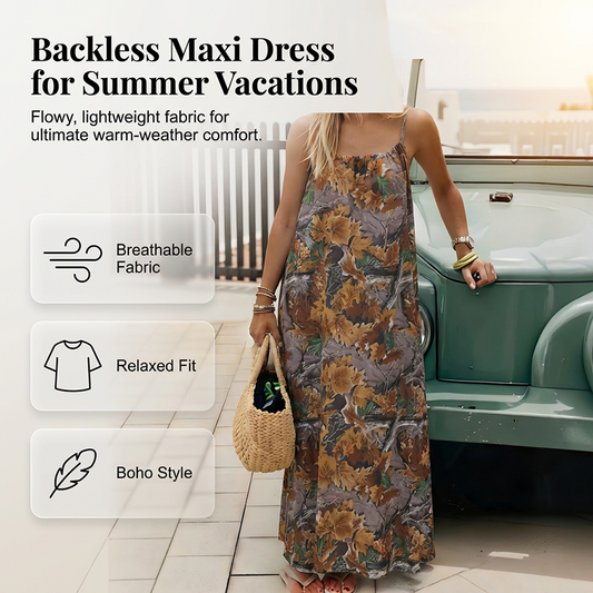 🔥 Hot sale 30% OFF🔥Women's Summer Backless Spaghetti Strap Maxi Dress