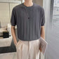 🔥 Hot sale 35% OFF🔥Men's Crew Neck Knit Short Sleeve Sweaters with Twist Pattern