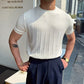 🔥 Hot sale 35% OFF🔥Men's Crew Neck Knit Short Sleeve Sweaters with Twist Pattern