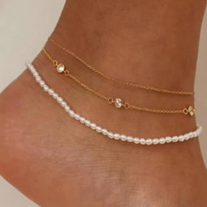 🔥 Hot sale 50% OFF🔥Dainty Layered Waterproof Anklet