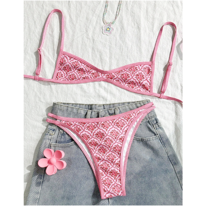 🔥2026 Hot sale 30% OFF🔥Boho Tile Print Backless Bikini Swimwear