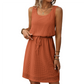 🔥2026 Hot sale 30% OFF🔥Women's Sleeveless Waffle Knit Drawstring Waist Dress
