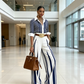 🔥40% OFF for a limited time🔥Women's Striped Shirt & Wide-Leg Pants 2-Piece Set