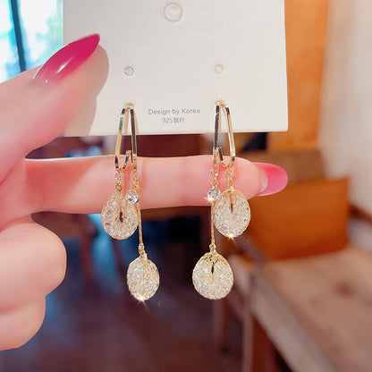 🔥40% OFF for a limited time🔥Elegant Artificial Crystal Tassel Drop Earrings