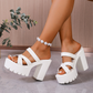 🔥40% OFF for a limited time🔥Women's Chunky Heel Platform Slide Sandals