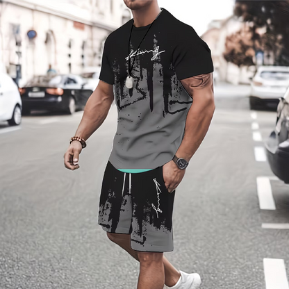 🔥50% OFF for a limited time🔥Men's Graphic Print T-Shirt and Shorts Set