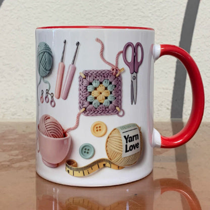 🔥 Hot sale 30% OFF🔥Crochet & Knitting Themed Ceramic Coffee Mug