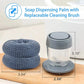 📢📢50% OFF !! ⏰ Kitchen Soap Press Dispensing Palm Brush – Built-In Soap Dispenser, Ergonomic Grip & Perfect for Dishes & Pans 🧼