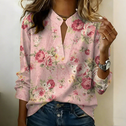 🔥2026 Hot sale 30% OFF🔥Women's Floral Print V-Neck Blouse