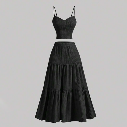 🔥46% OFF for a limited time🔥High Waist A-Line Skirt and Cami Top Set