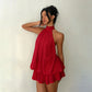 🔥2026 Hot sale 30% OFF🔥Women's Flowy Halter Drop-Waist Mini Dress