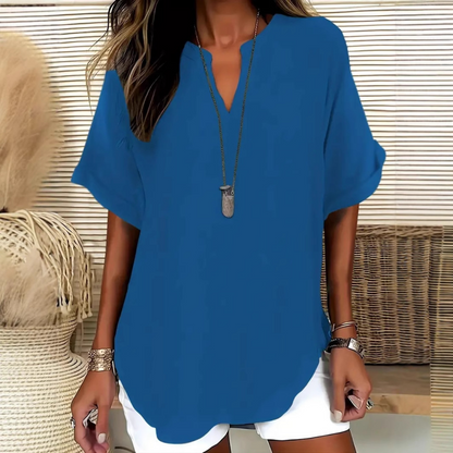 🔥50% OFF for a limited time🔥Fashion Loose Solid Color Short Sleeve Top