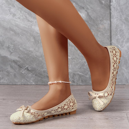 🔥2026 Hot sale 30% OFF🔥Women’s Elegant Lace Ballet Flats With Bow-Tie