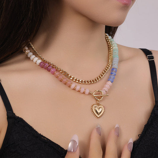🔥2026 Hot sale 50% OFF🔥Bohemian Rainbow Bead & Chain Layered Necklace