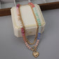 🔥2026 Hot sale 50% OFF🔥Bohemian Rainbow Bead & Chain Layered Necklace