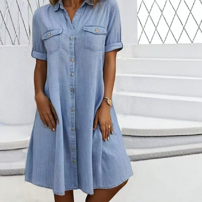 🔥2026 Hot sale 30% OFF🔥Women's Casual Denim Shirt Dress