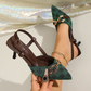 🔥2026 Hot sale 40% OFF🔥Women's Pointed-Toe Slingback Heels with Metal Chain